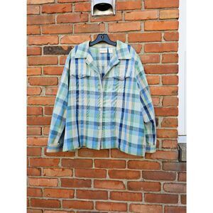 VTG Alfred Dunner 100% Cotton Multicolor Plaid Button Down Shirt – Size 20W